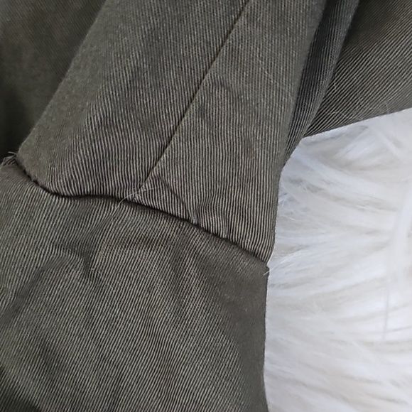 Denim 24/7 Olive Green Utility Jacket with Black Appliques & Tie Waist NWOT - Picture 10 of 12